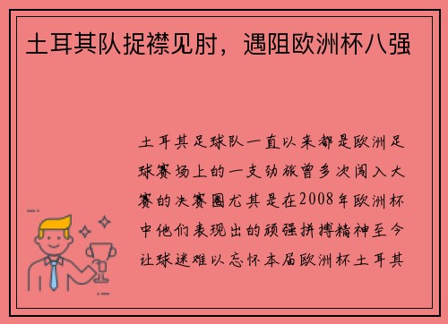 土耳其队捉襟见肘，遇阻欧洲杯八强